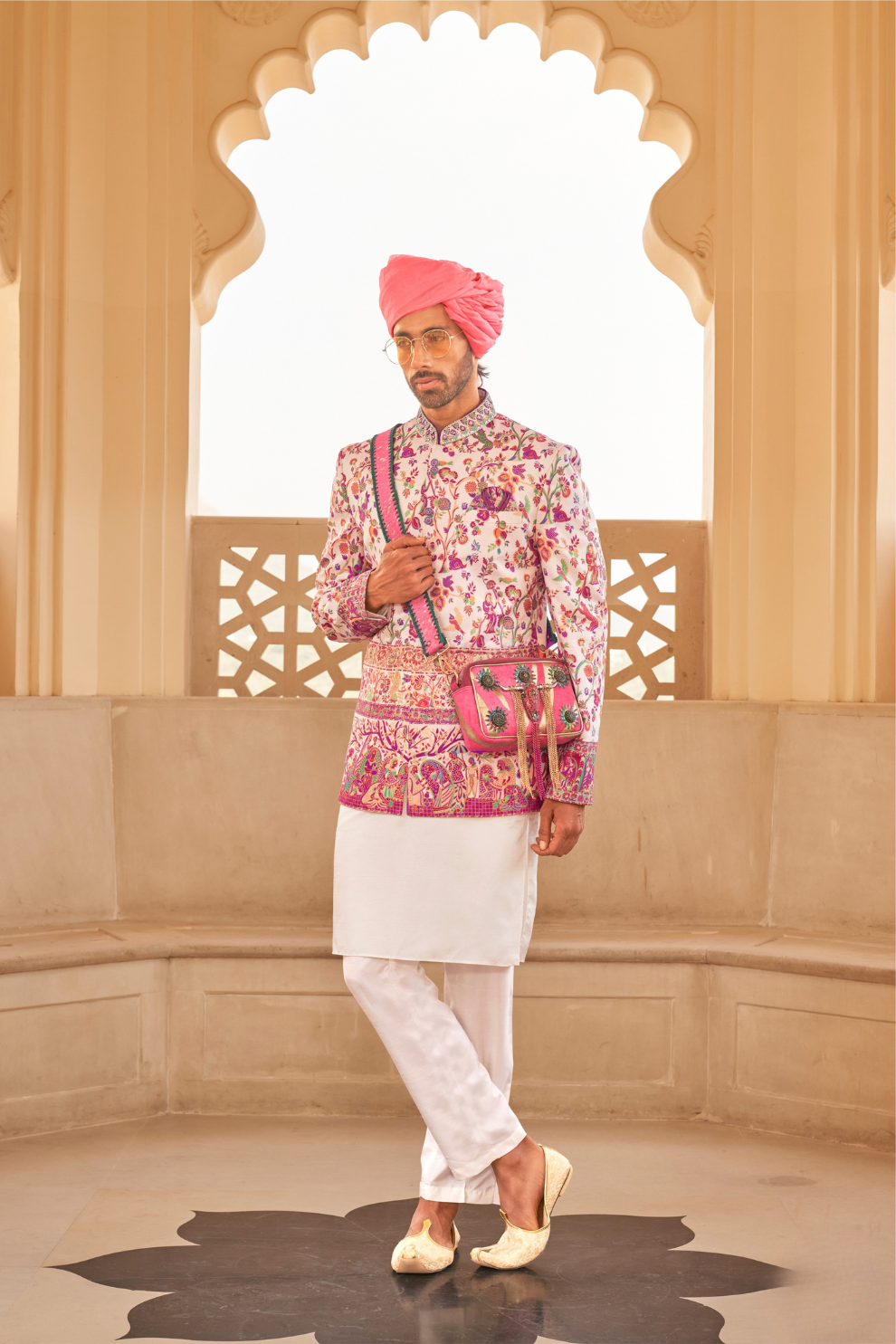 Elegant White Floral Anarkali Dress & Men's Kurta-Coat Set – Couple Outfit - LaVante Fashion