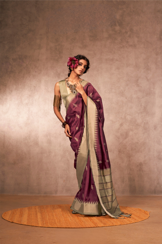 Bhagalpuri Handloom Silk Saree with Natural Weaving Elegance