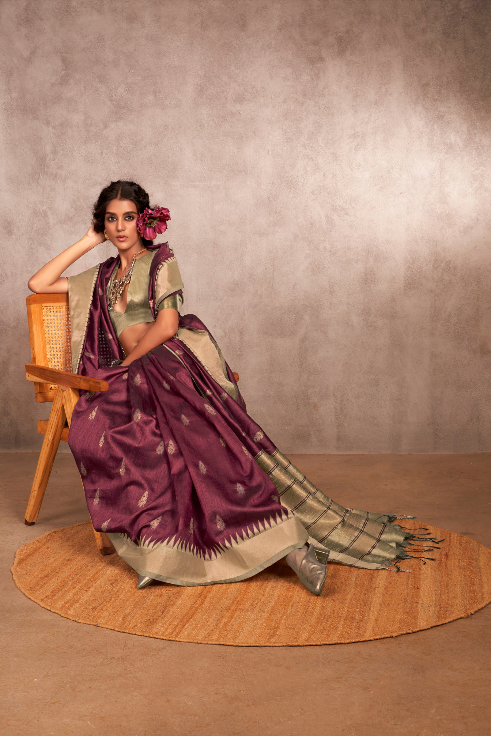 Bhagalpuri Handloom Silk Saree with Natural Weaving Elegance