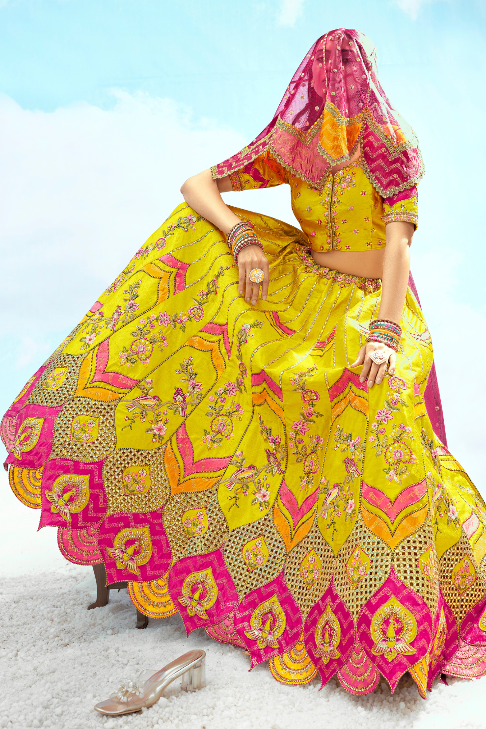 Luxury Silk Lehenga Set with Fine Hand Embroidery