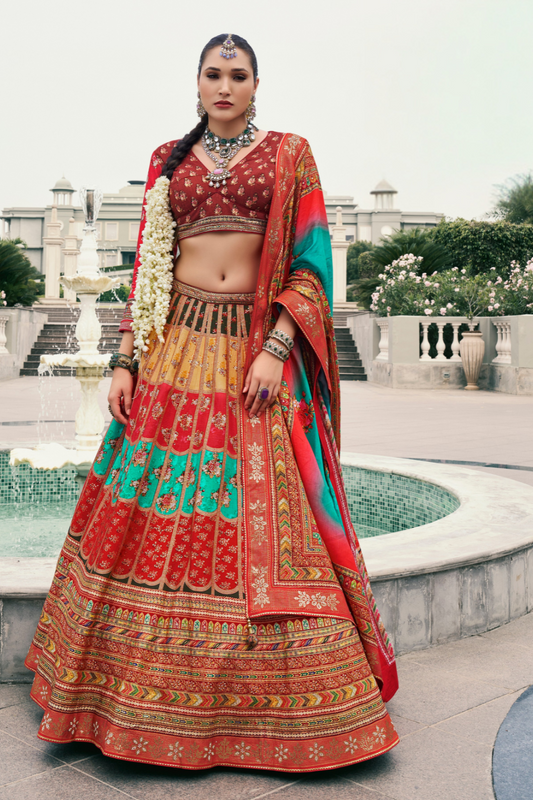 Premium Red Silk Lehenga Choli - LaVante Fashion