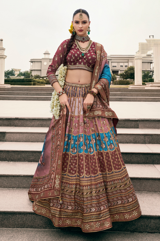 Premium Maroon Silk Lehenga Choli - LaVante Fashion