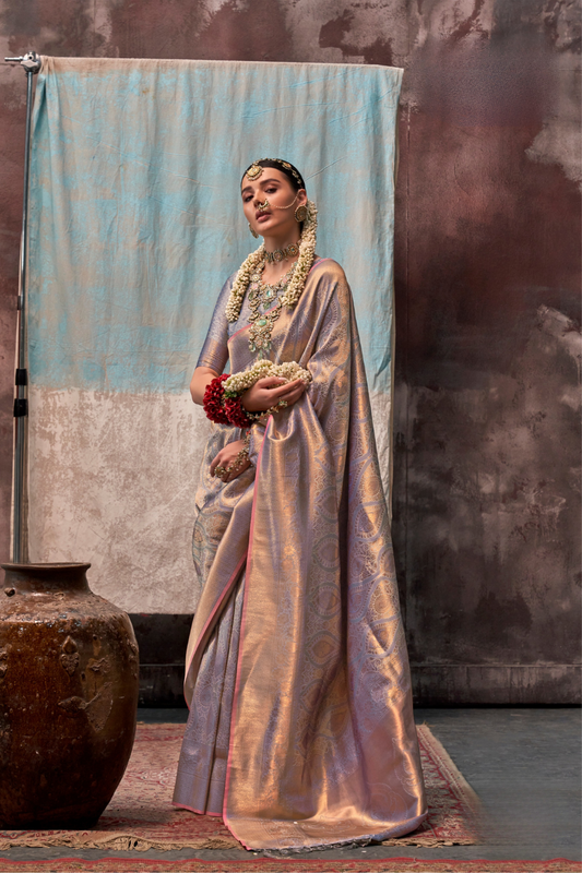 Elegant Handwoven Pure Silk Saree with Zari Design