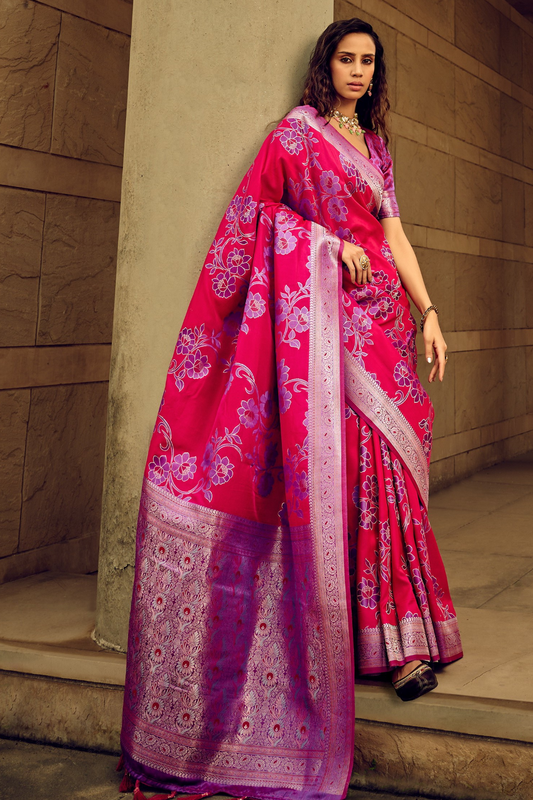 Royal Grandeur Draped in Luxurious Banarasi Satin Silk Elegance