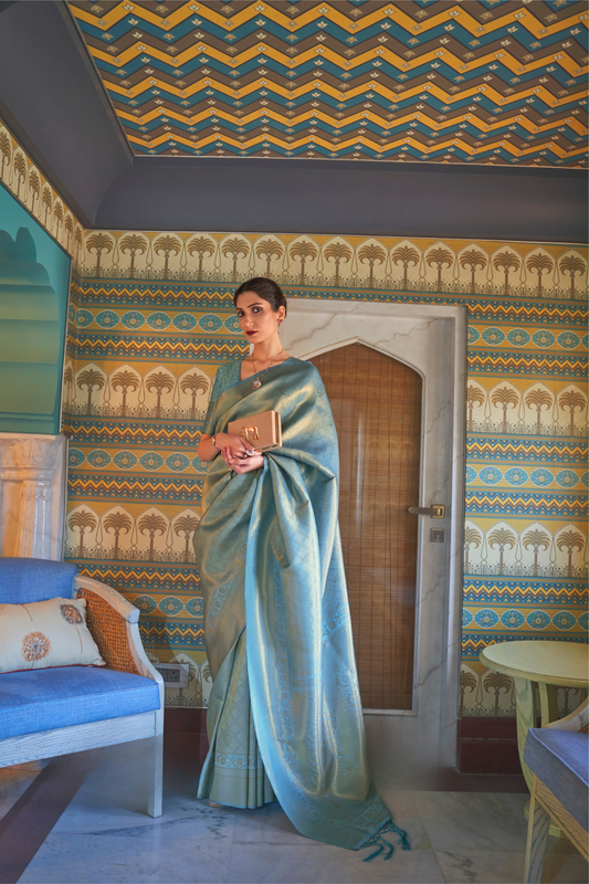 Classic Kanjivaram Silk Saree with Traditional Zari Weaving