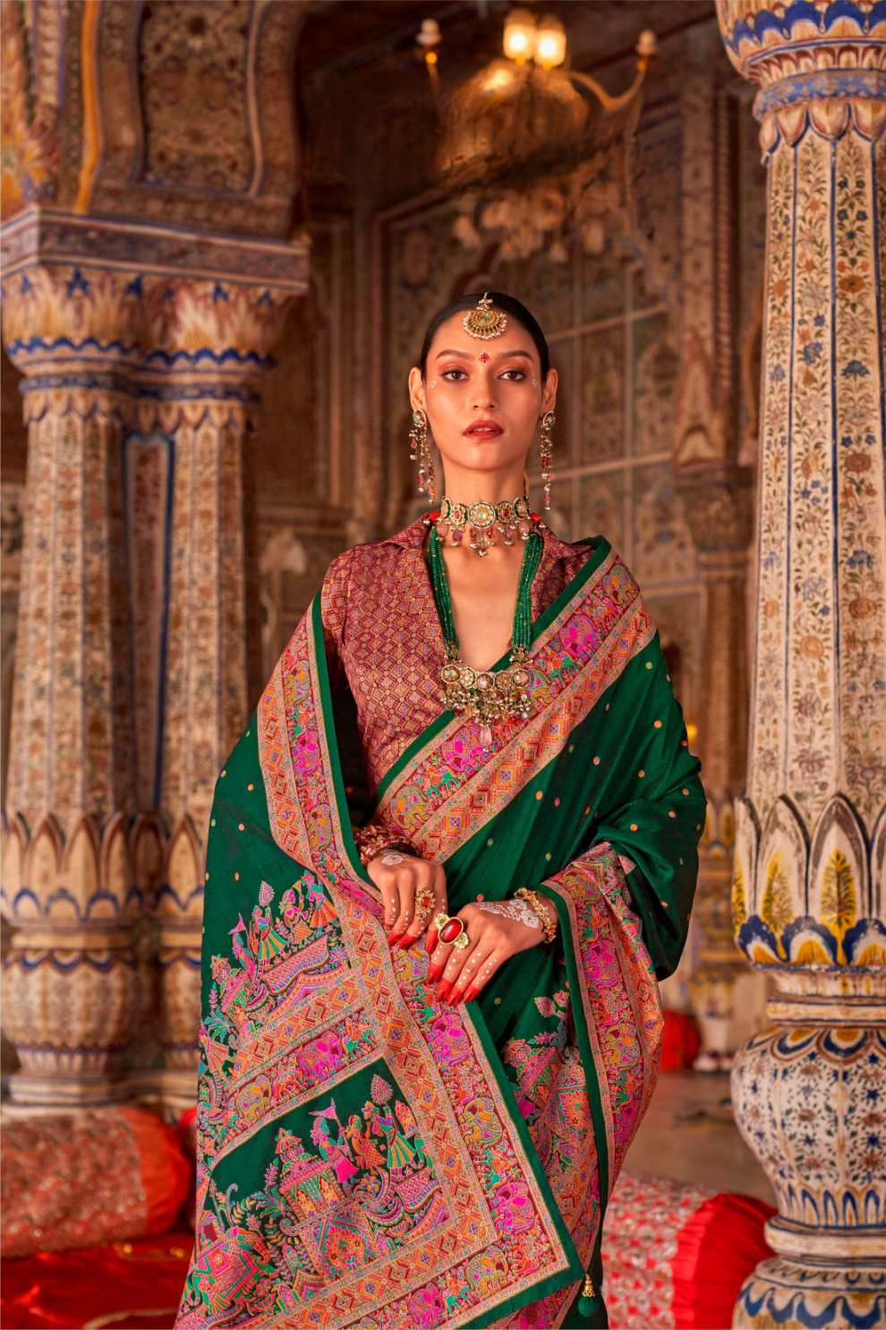 Soft Polyester Viscose Silk Saree with Hand Block Luxury Print - LaVante Fashion