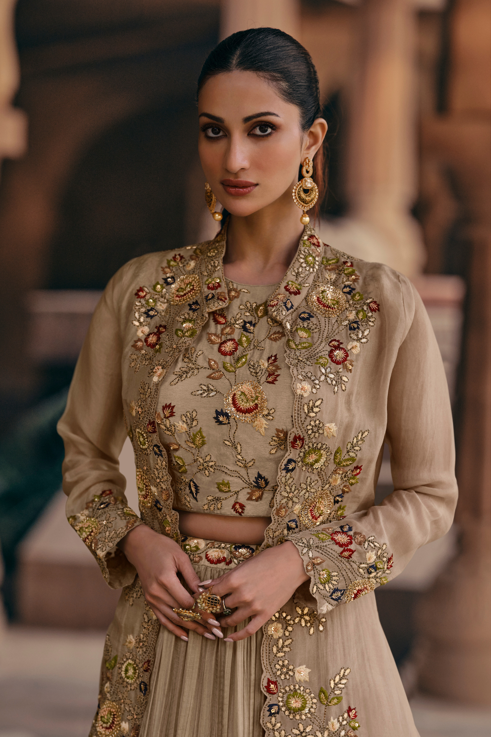 Elegance Reimagined Indo-Western Style in Rich Chinnon Silk