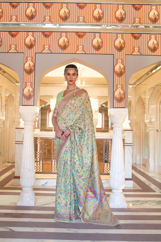 Premium Modal Silk Saree with Kashmiri Handloom Design