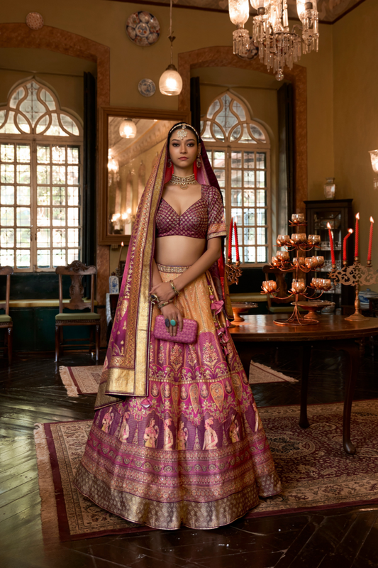 Soft Purple Silk Lehenga With Purple Hues