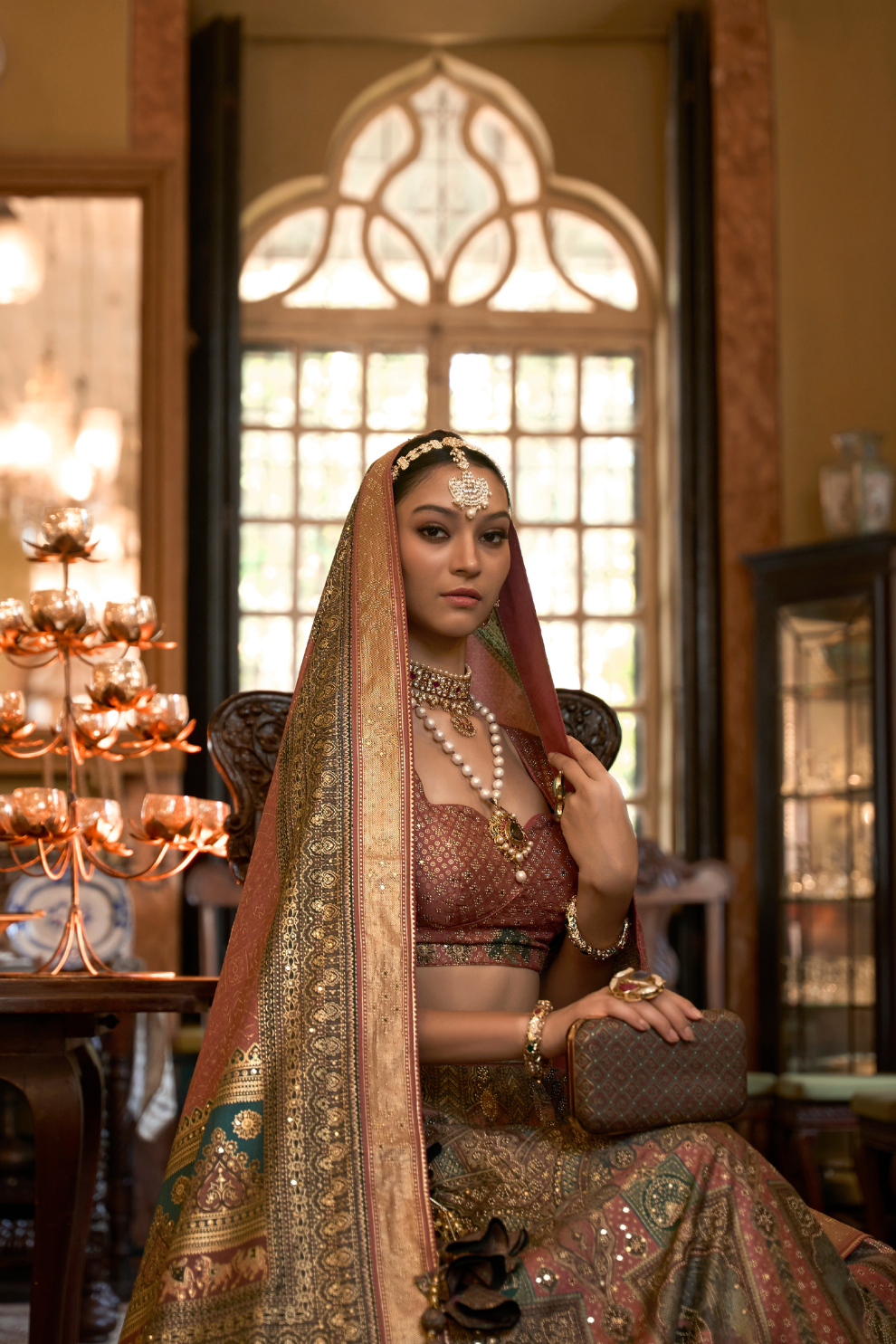 Classic Dusty Peach Silk Bridal Ensemble - LaVante Fashion