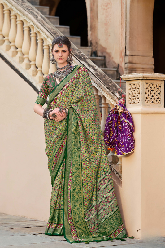 Mercerized New Sigma Silk Saree with Aqua Finish - LaVante Fashion