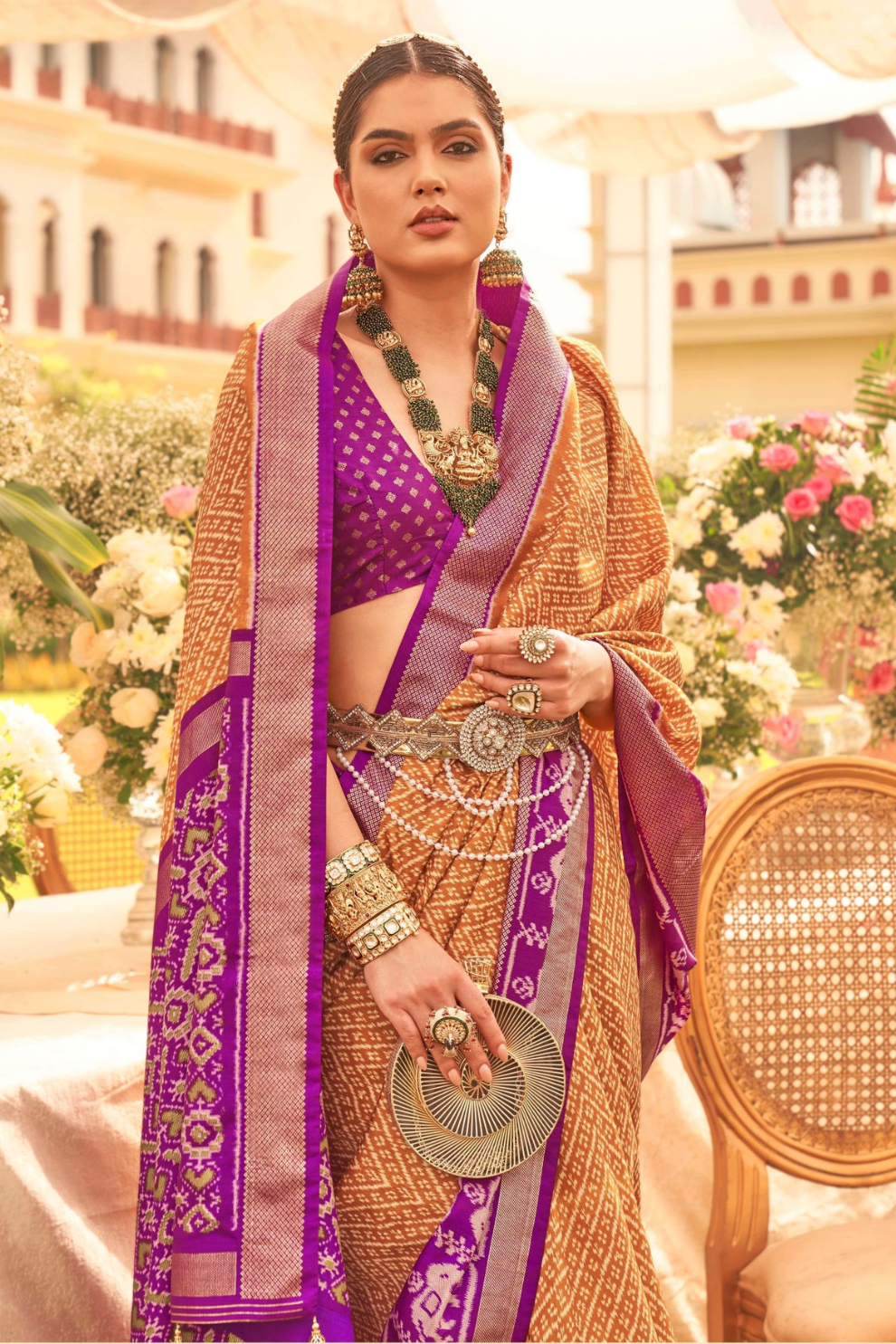 Premium Mercerized Silk Saree with Patola Motifs
