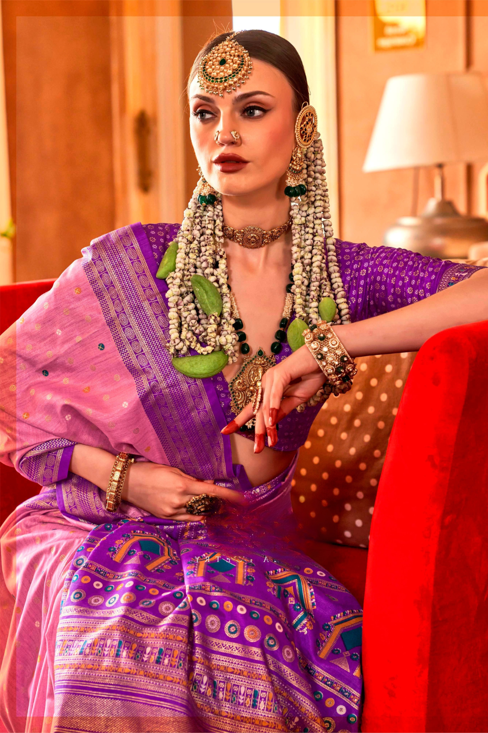 Regal Peshwai Paithani Silk Saree with Traditional Zari Weave