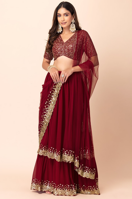 Charming Georgette Party Wear Lehenga With Sequins Choli