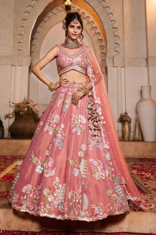 Graceful Net Lehenga Choli Set with Sequined Dupatta