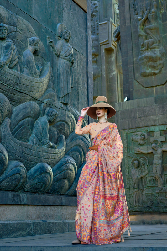 Kashneer Silk Organza Saree with Fine Handloom Weaving