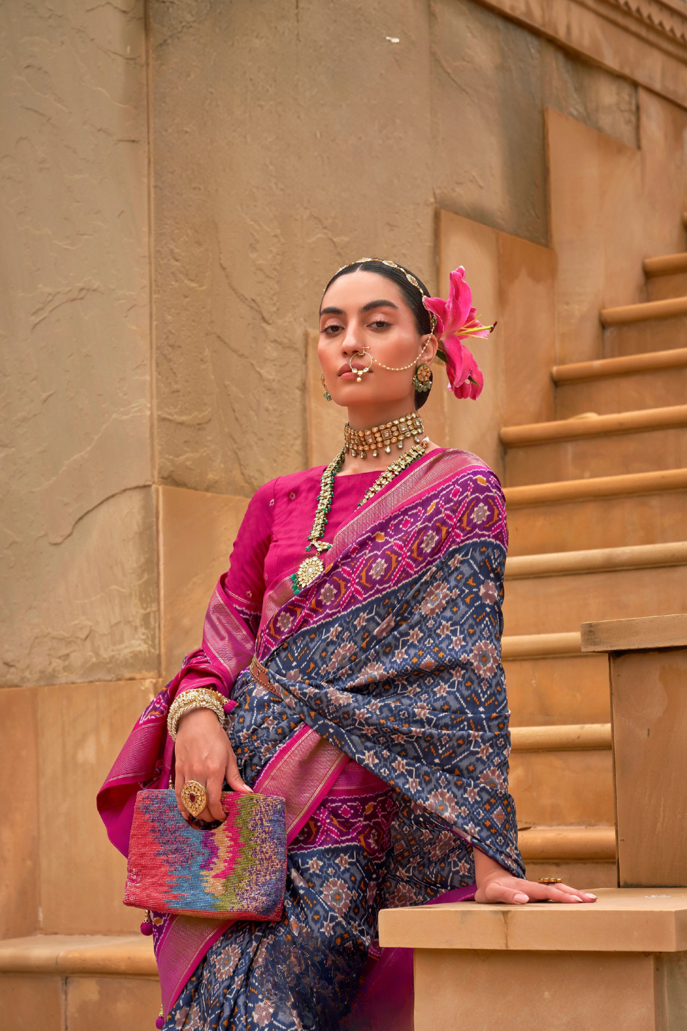 Timeless Patola Print Pure Dola Silk Saree Design