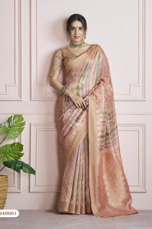 Pure Handloom Khadi Silk Saree with Elegant Digital Print - LaVante Fashion
