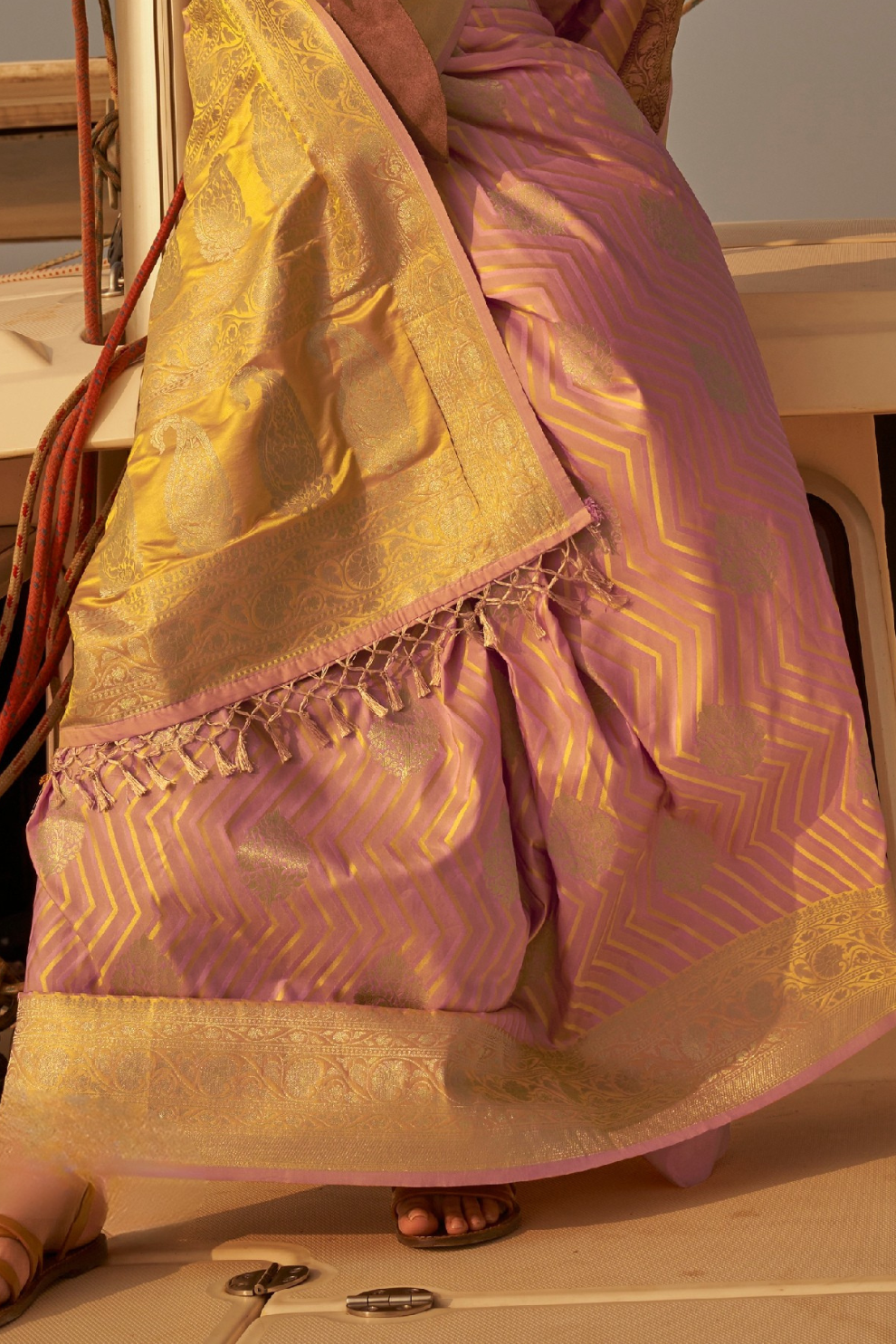 Regal Zari Woven Banarasi Saree with Traditional Motifs