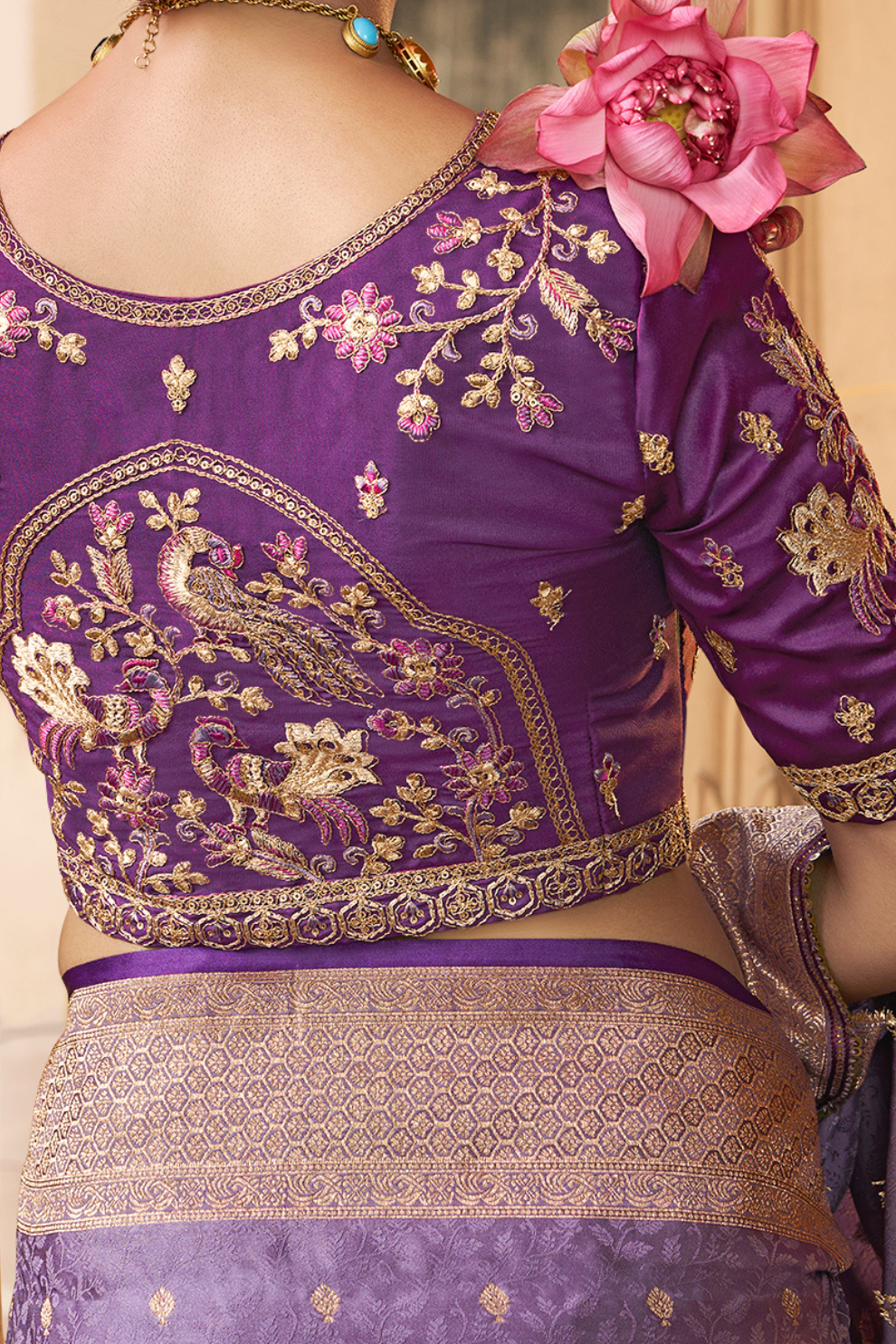 Pure Satin Bliss Saree with Fancy Finish and Designer Appeal - LaVante Fashion