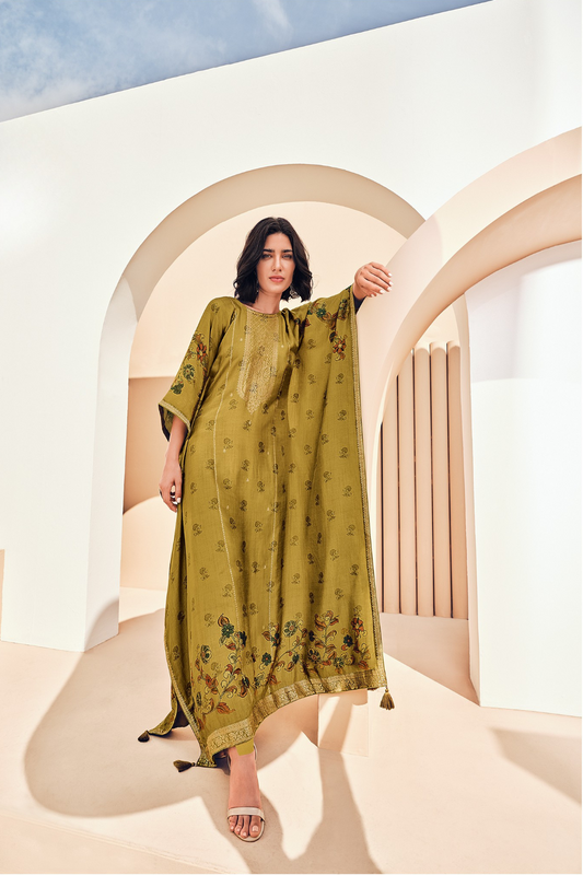 Pure Viscose Digitally Printed Kaftan with Pants