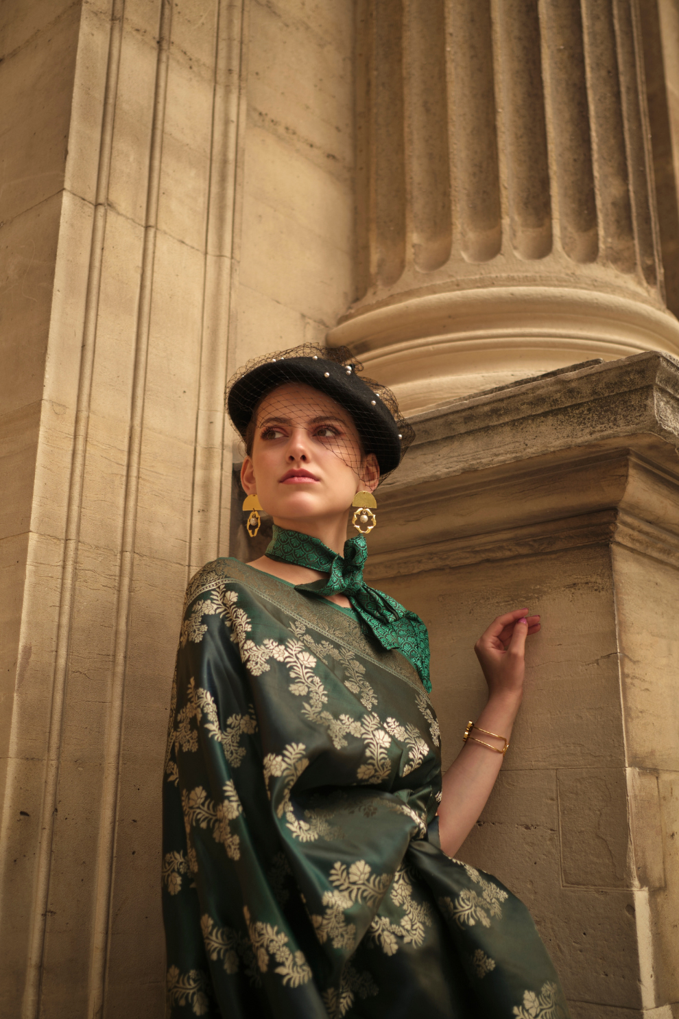 Banarasi Woven Satin Silk Blend Saree with Tassel Accents