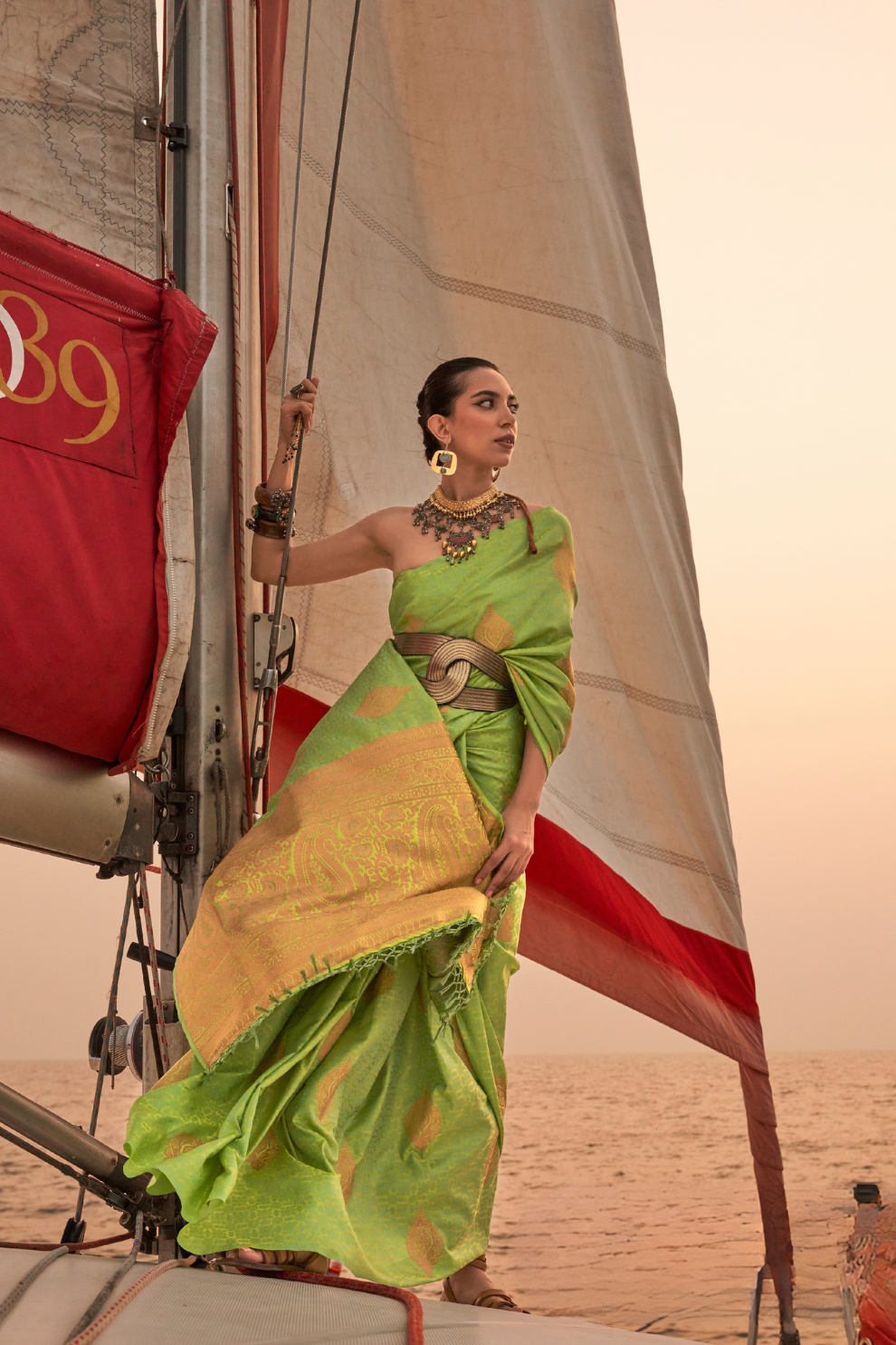 Satin Dual Tone Silk Saree with Elegant Sheen Finish