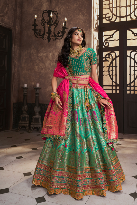 Designer Silk Lehenga Choli with Intricate Zarkan and Sequin Embroidery