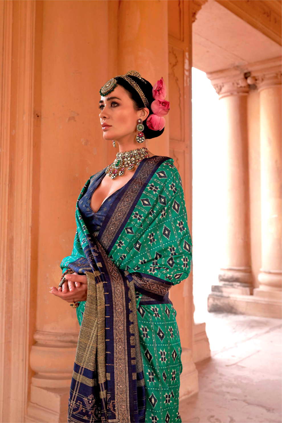 Radiant Super Polyester Viscose Silk Saree with Traditional Patola Design - LaVante Fashion