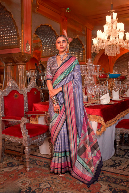 Super V.B. Silk Saree with Elite Gold Finish - LaVante Fashion