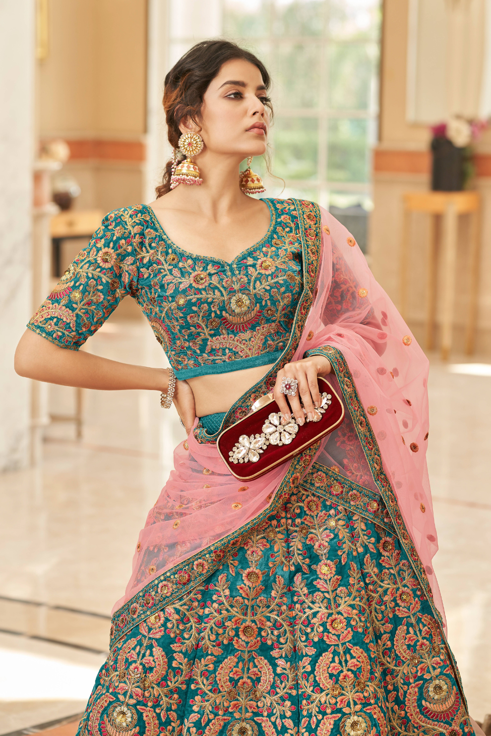Heavy Embroidery Ensemble with Thread, Zari, Dori & Sequins Work