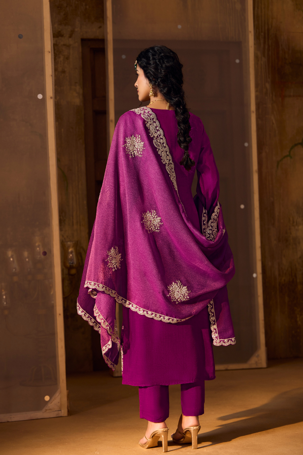 Bamberg Silk Salwar Suit with Elegant Eid Embroidery Design