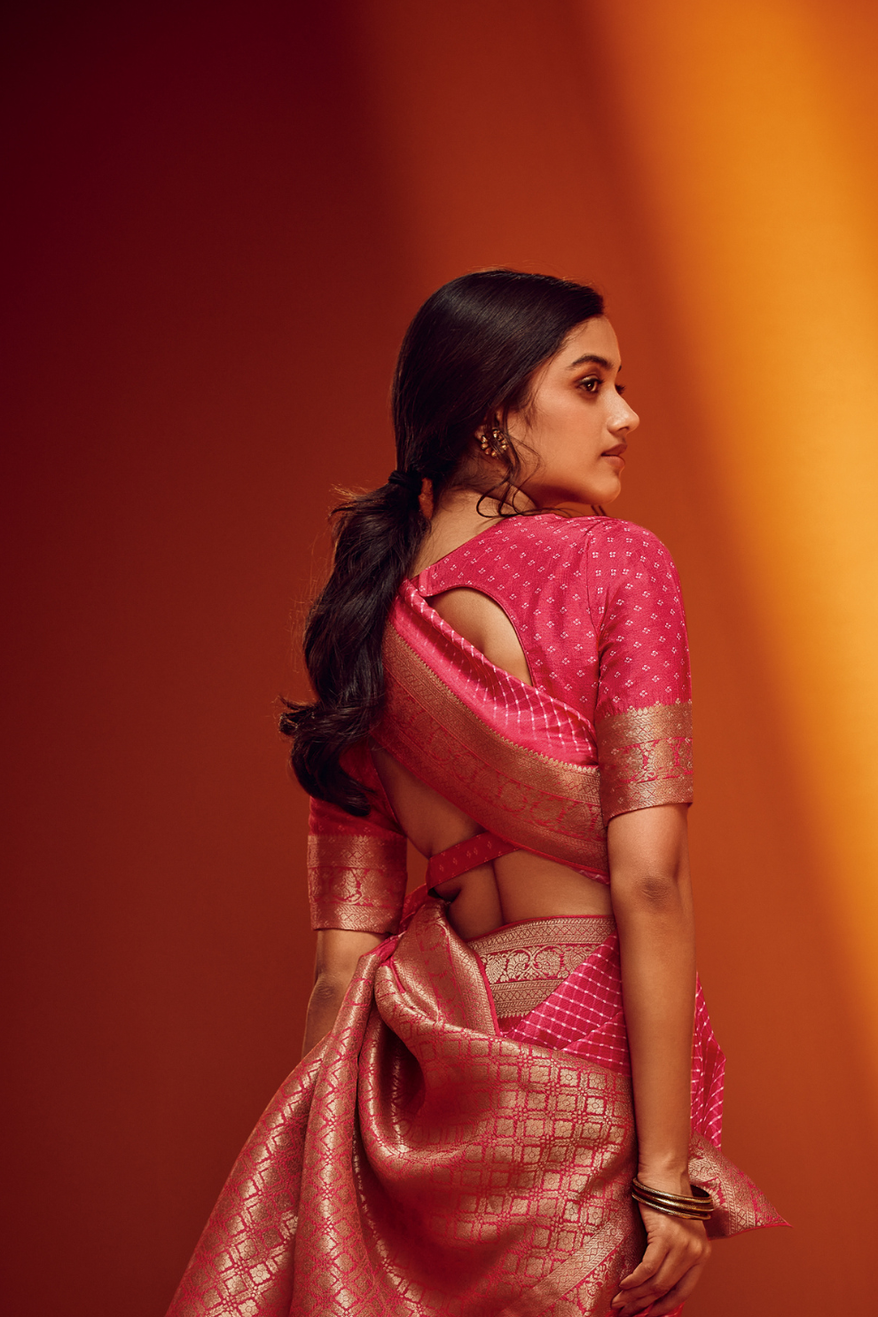 Viscose Woven Digitally Printed Saree with Elegant Blouse