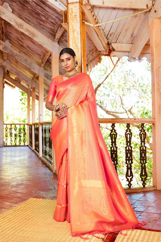 Kanjeevaram Handloom Silk Saree with Rich Traditional Weaving