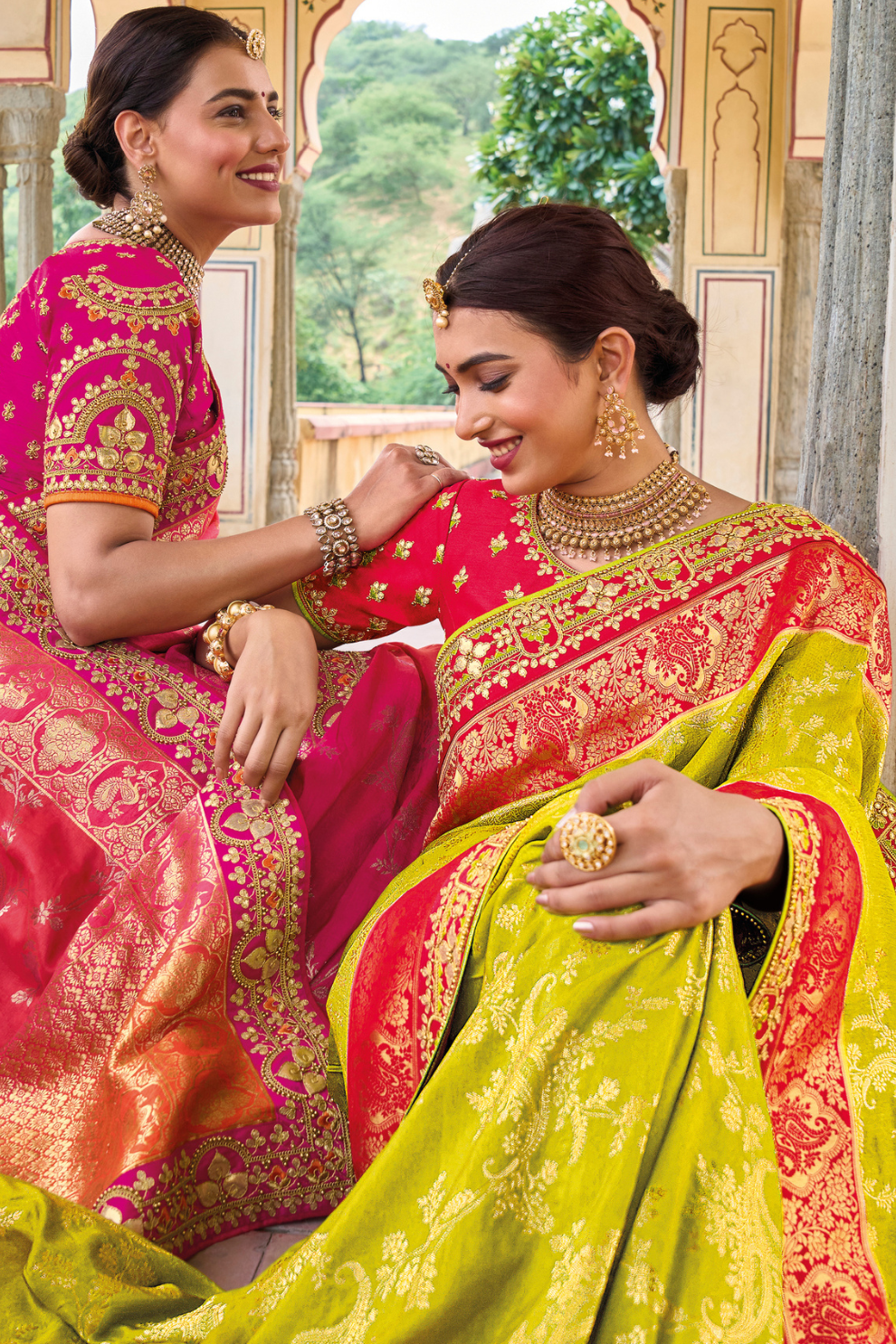 Pure Dola Silk Saree with Timeless Gota Patti Embroidery Elegance