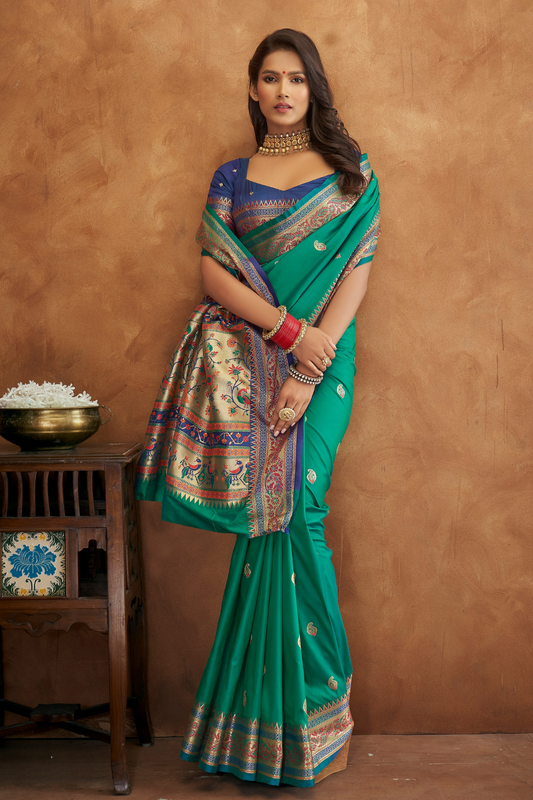 Golden Grace Soft Banarasi Silk Saree with Rich Pallu Design - LaVante Fashion
