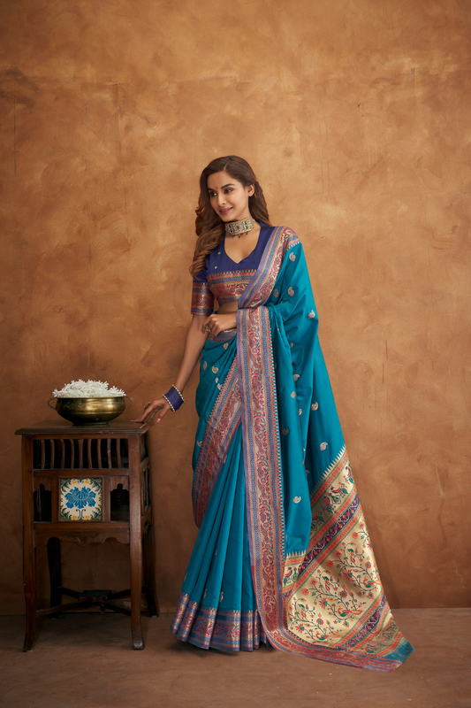 Golden Grace Soft Banarasi Silk Saree with Rich Pallu Design - LaVante Fashion