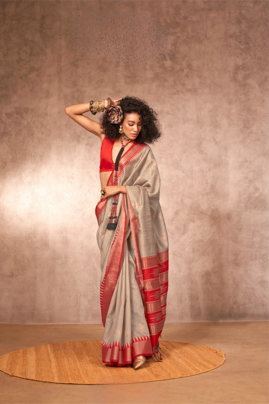Bhagalpuri Handloom Silk Saree with Natural Weaving Elegance