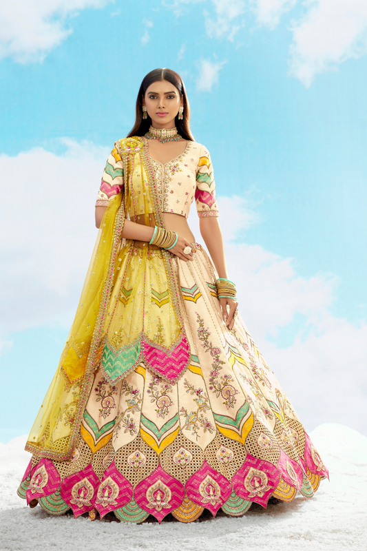 Luxury Silk Lehenga Set with Fine Hand Embroidery