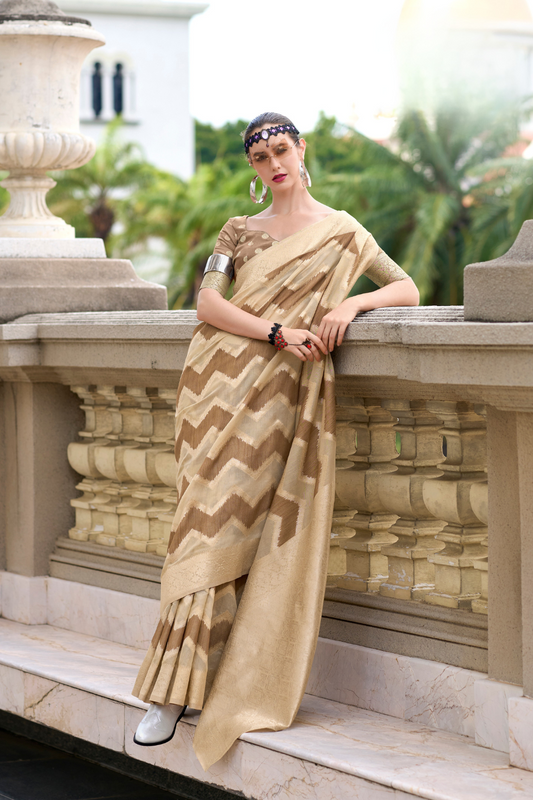 Cotton Linen Silk Saree with Subtle Texture - LaVante Fashion