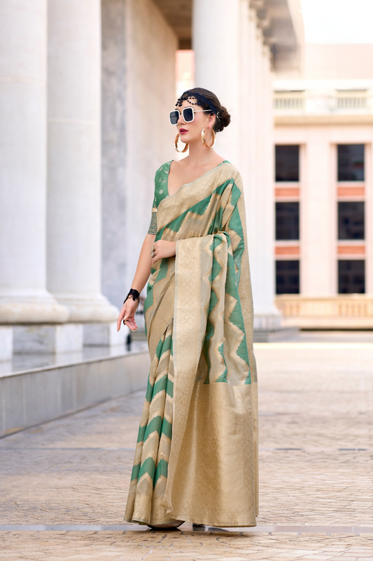 Cotton Linen Silk Saree with Subtle Texture - LaVante Fashion