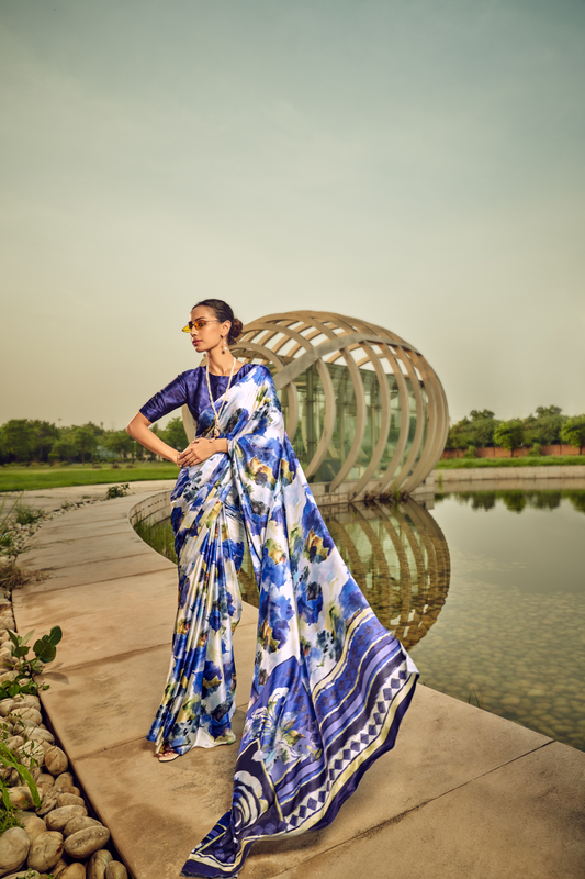 Vibrant Elegance in Digitally Printed Designer Sarees