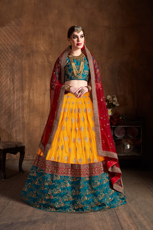Elegant Dori, Badla & Sequins Embroidered Lehenga Set