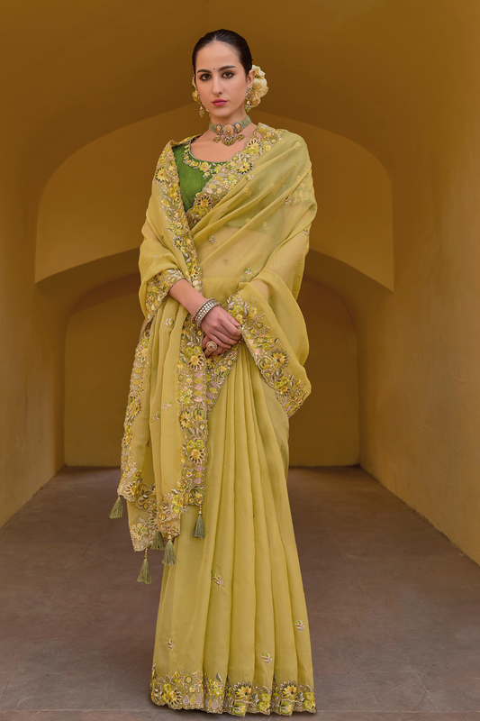 Whispers of Elegance in Fancy Tissue Organza Silk Drape