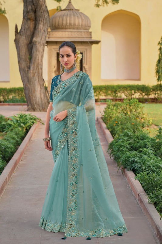 Whispers of Elegance in Fancy Tissue Organza Silk Drape