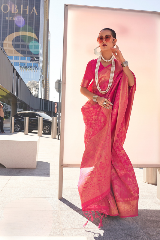 Floral Woven Zari Silk Banarasi Saree