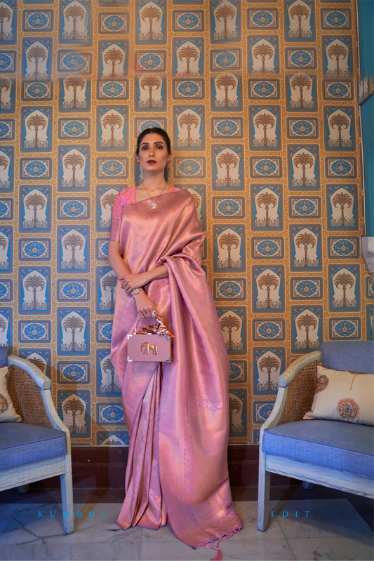 Classic Kanjivaram Silk Saree with Traditional Zari Weaving