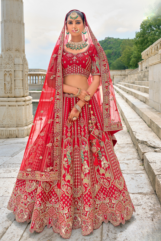 Luxury Silk Bridal Lehenga Choli – Handcrafted Elegance for Your Big Day