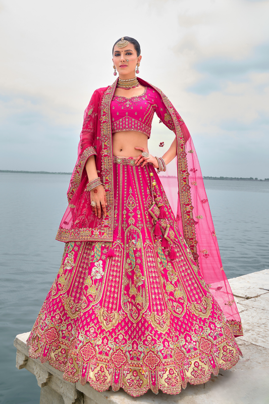 Luxury Silk Bridal Lehenga Choli – Handcrafted Elegance for Your Big Day
