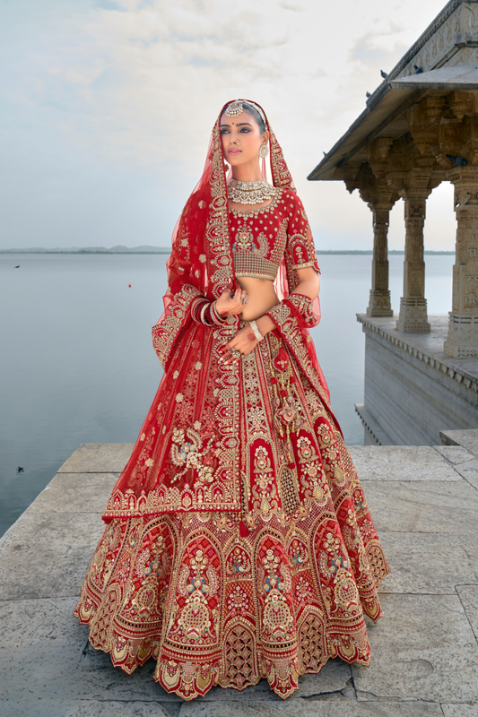 Luxury Silk Bridal Lehenga Choli – Handcrafted Elegance for Your Big Day